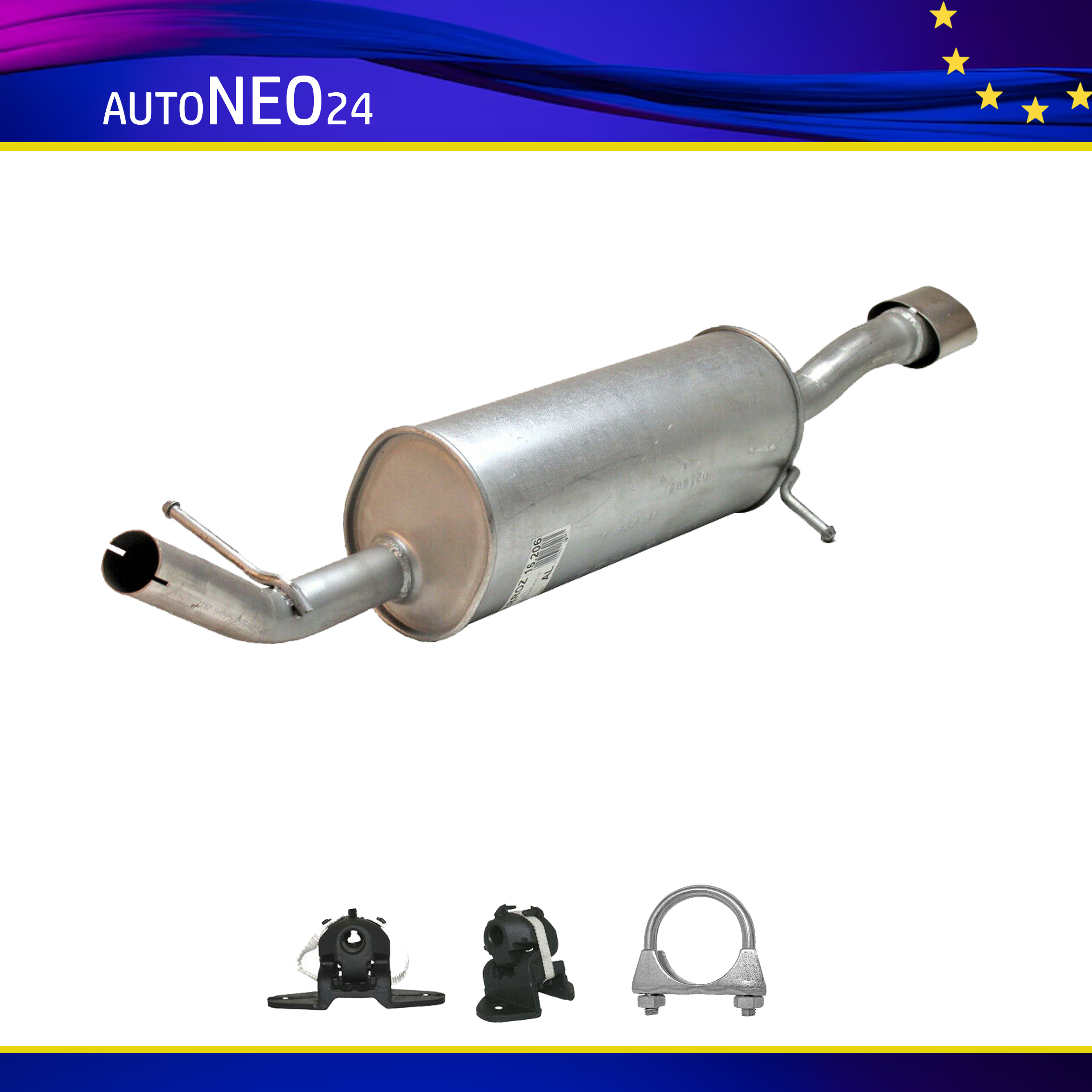Endschalldämpfer Peugeot 207, 208 1.4, 1.6 Schrägheck Endtopf Auspuff