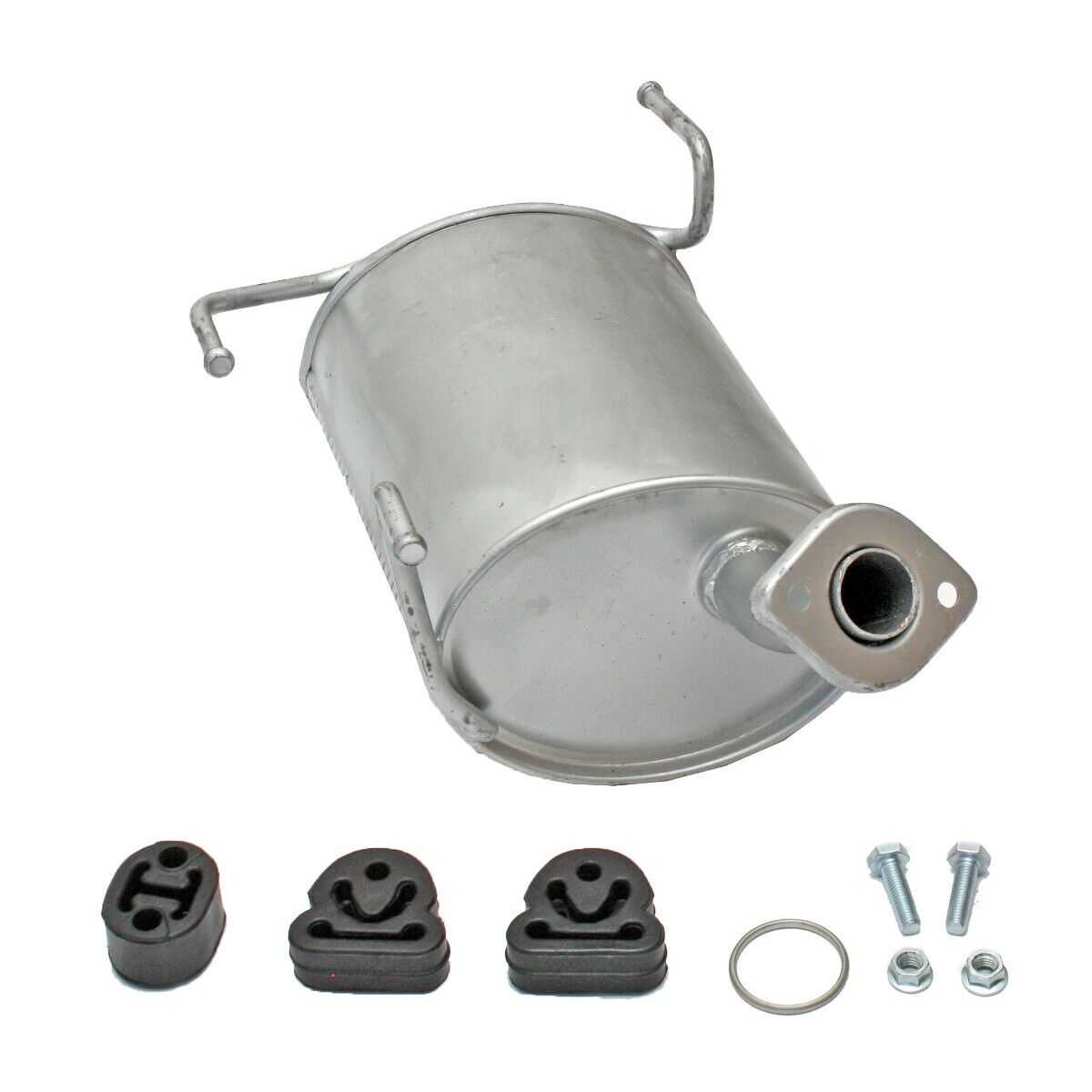 Auspuff Endschalldämpfer für Nissan Almera II Hatchback (N16) 1.5 1.8 + Anbaukit