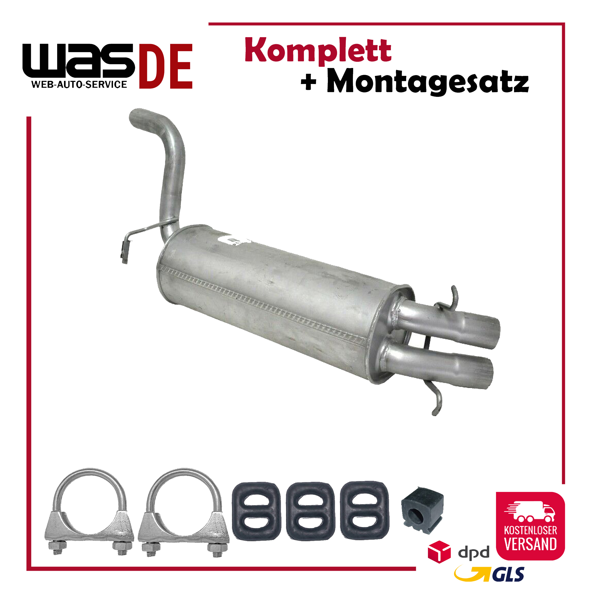 Endschalldämpfer für Opel Senator, 2.6i/3.0i/3.0i Cat ab. 1987-, Auspuff – Bild 3