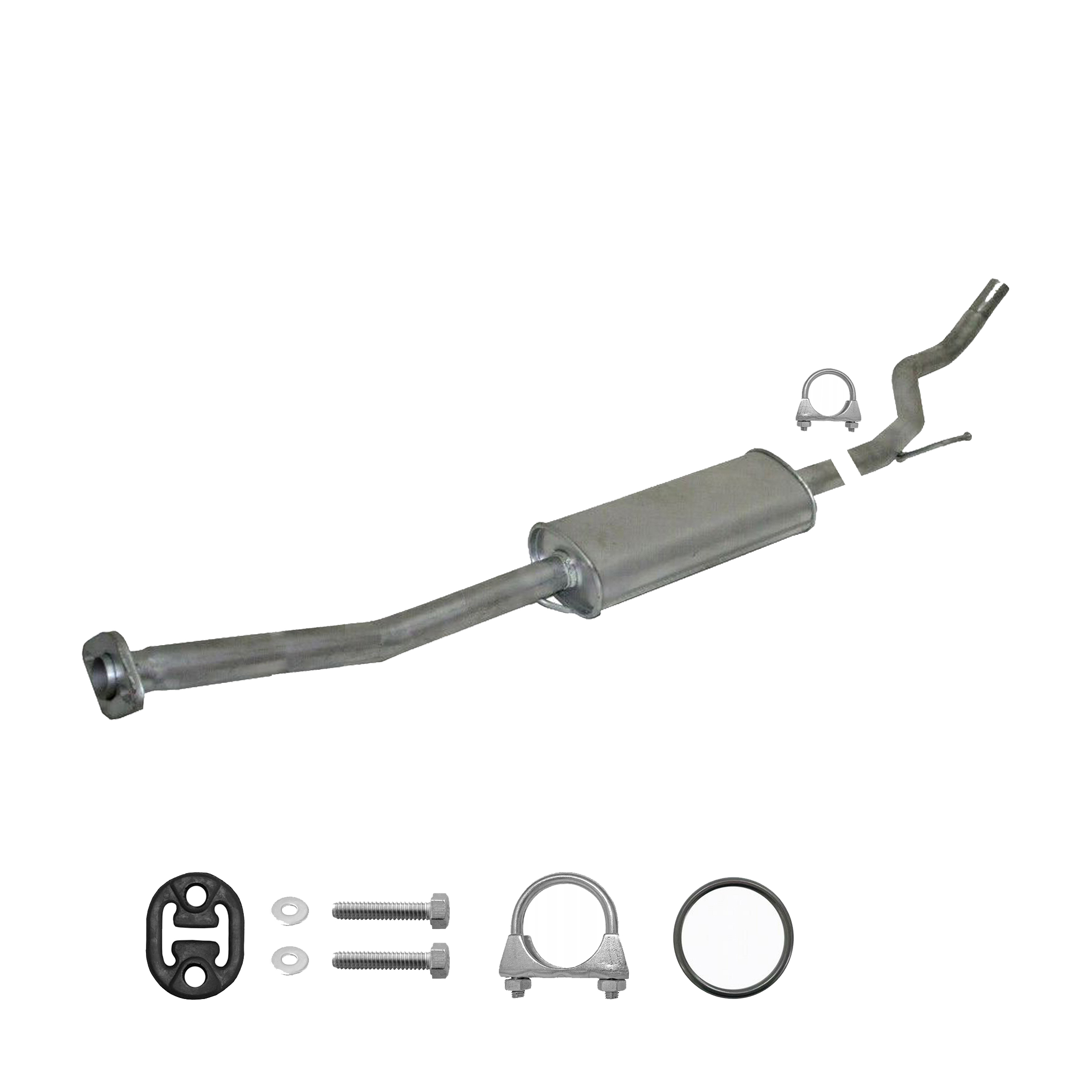 Mitteschalldämpfer, Auspuff für Nissan Micra 1.2, 1.4i 59KW 65KW + Anbaukit