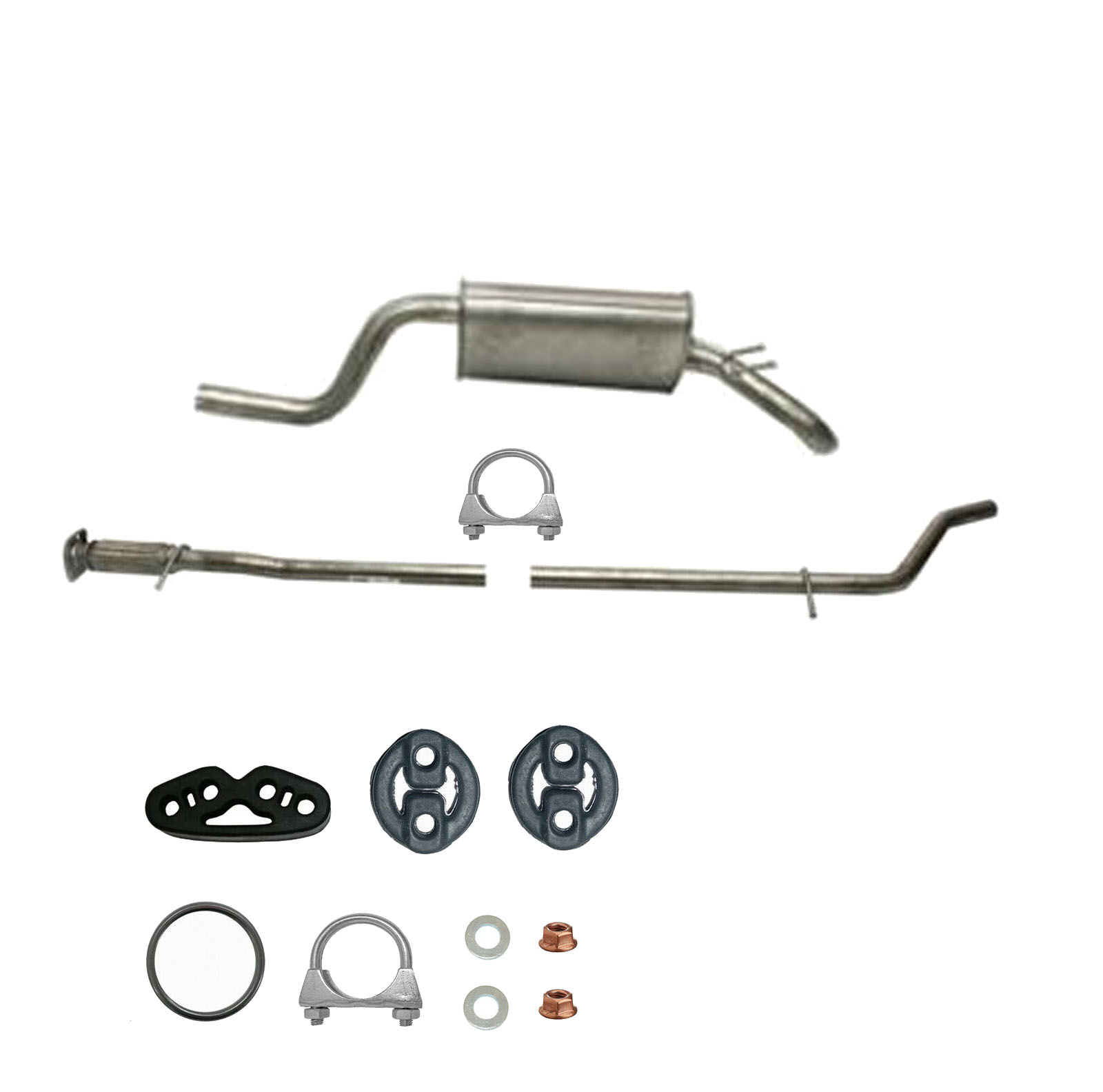 Komplette Auspuffanlage ab Kat Fiat Punto 2 II Typ 188 1.2 8V + Anbaukit