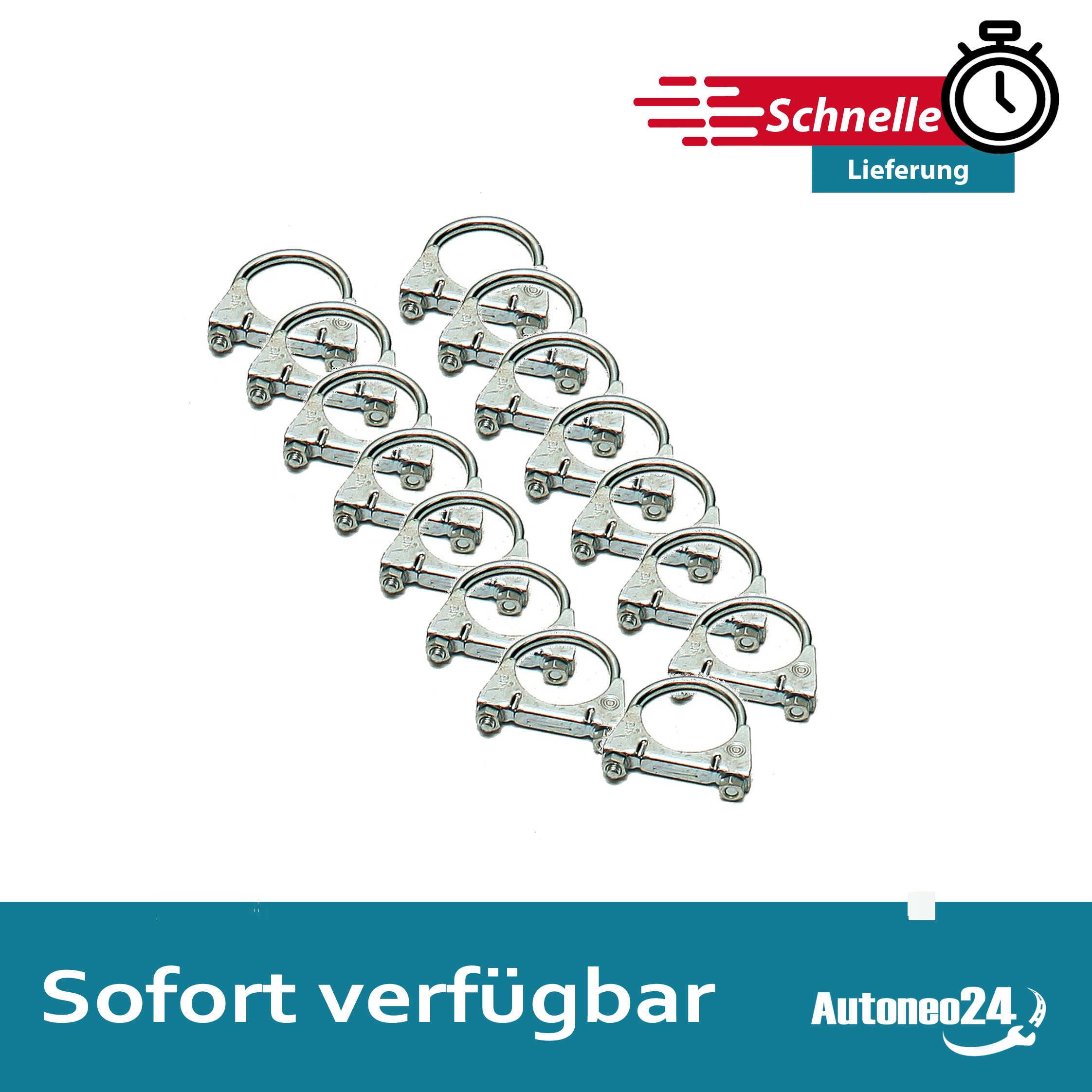 15 Stück Auspuffschelle Abgasanlage Rohrschelle Montageschelle M8 Ø 50 mm – Bild 5