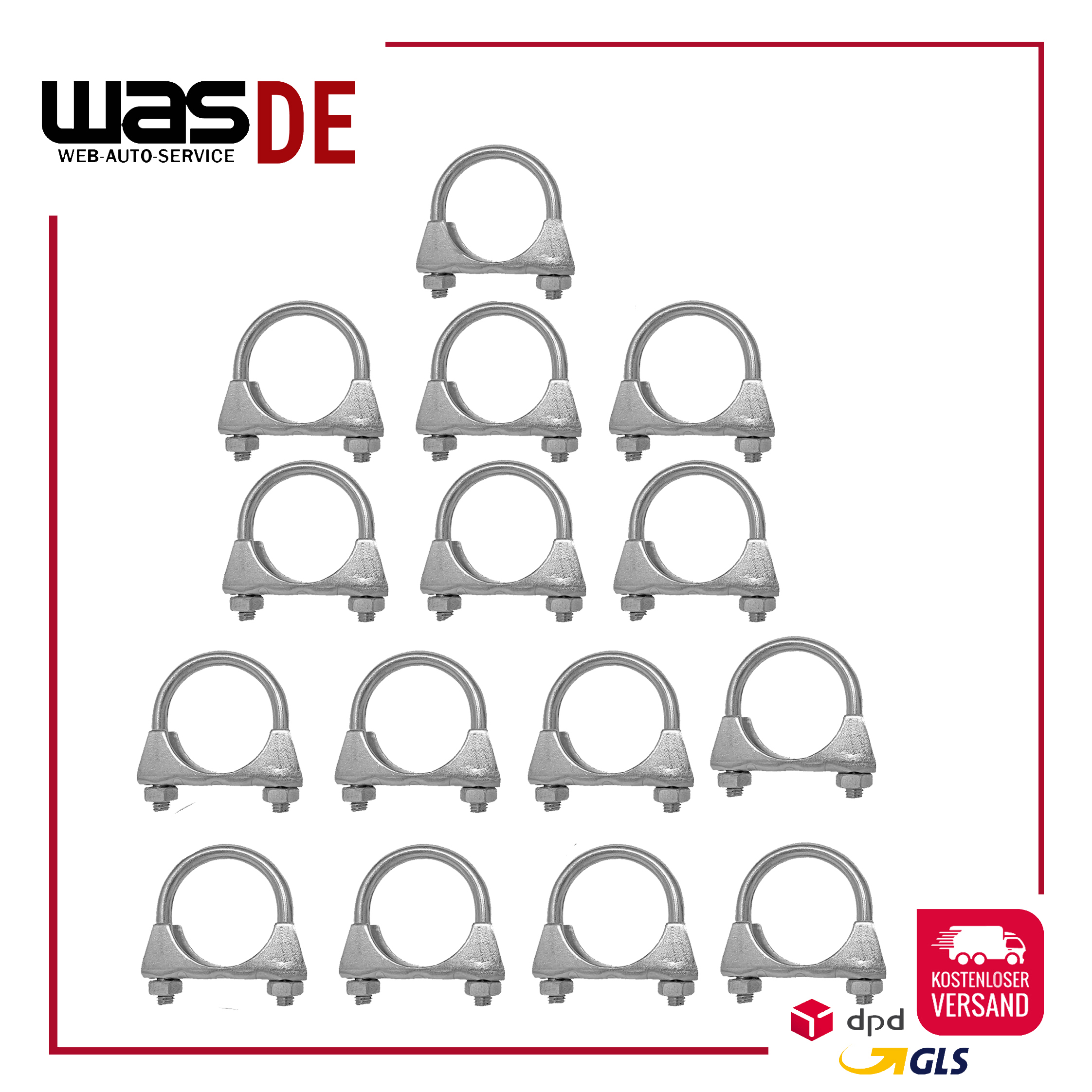 15 Stück Auspuffschelle Abgasanlage Rohrschelle Montageschelle M8 Ø 50 mm – Bild 4