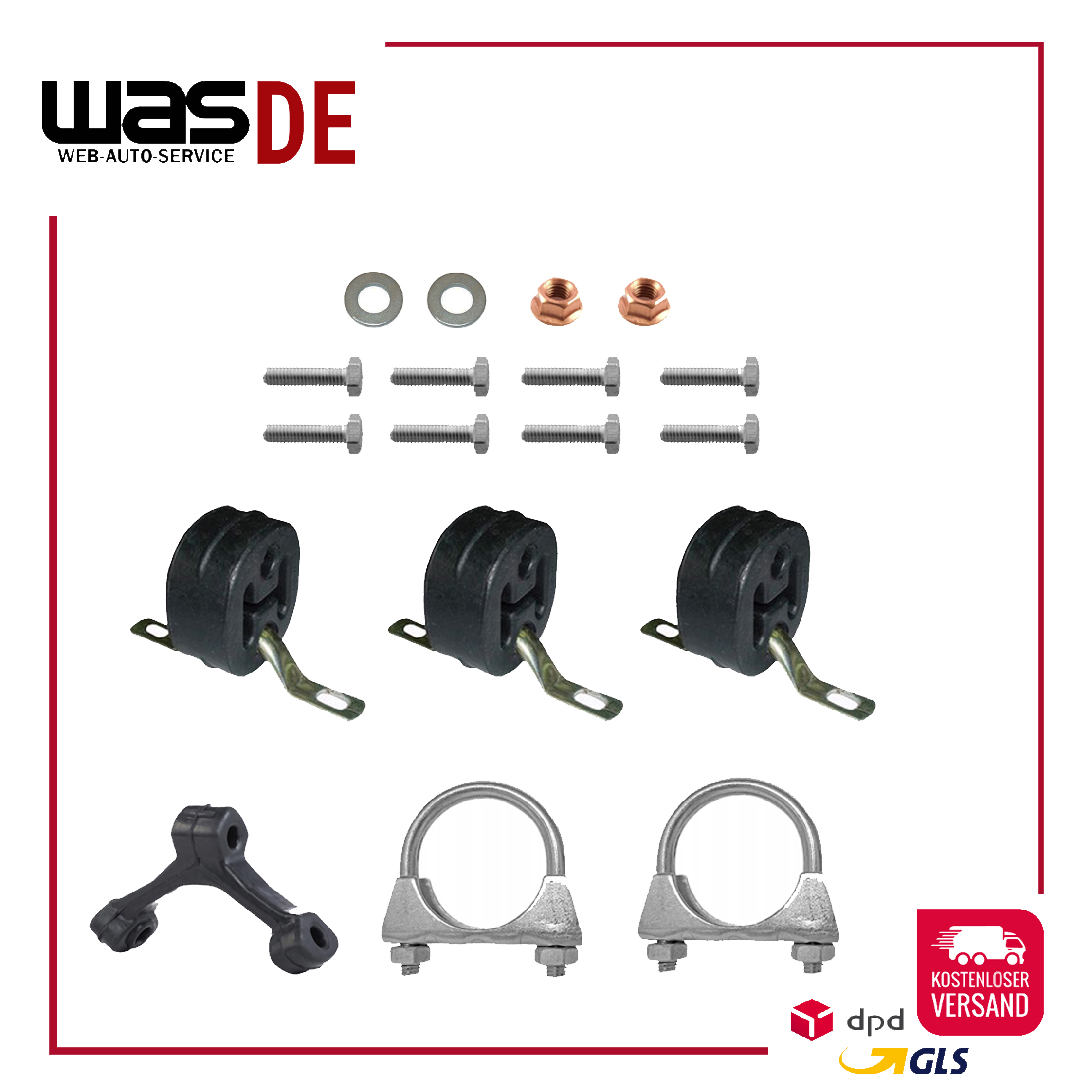 Montagesatz für Endschalldämpfer + Mittelschalldämpfer VW PASSAT B5 – Bild 5