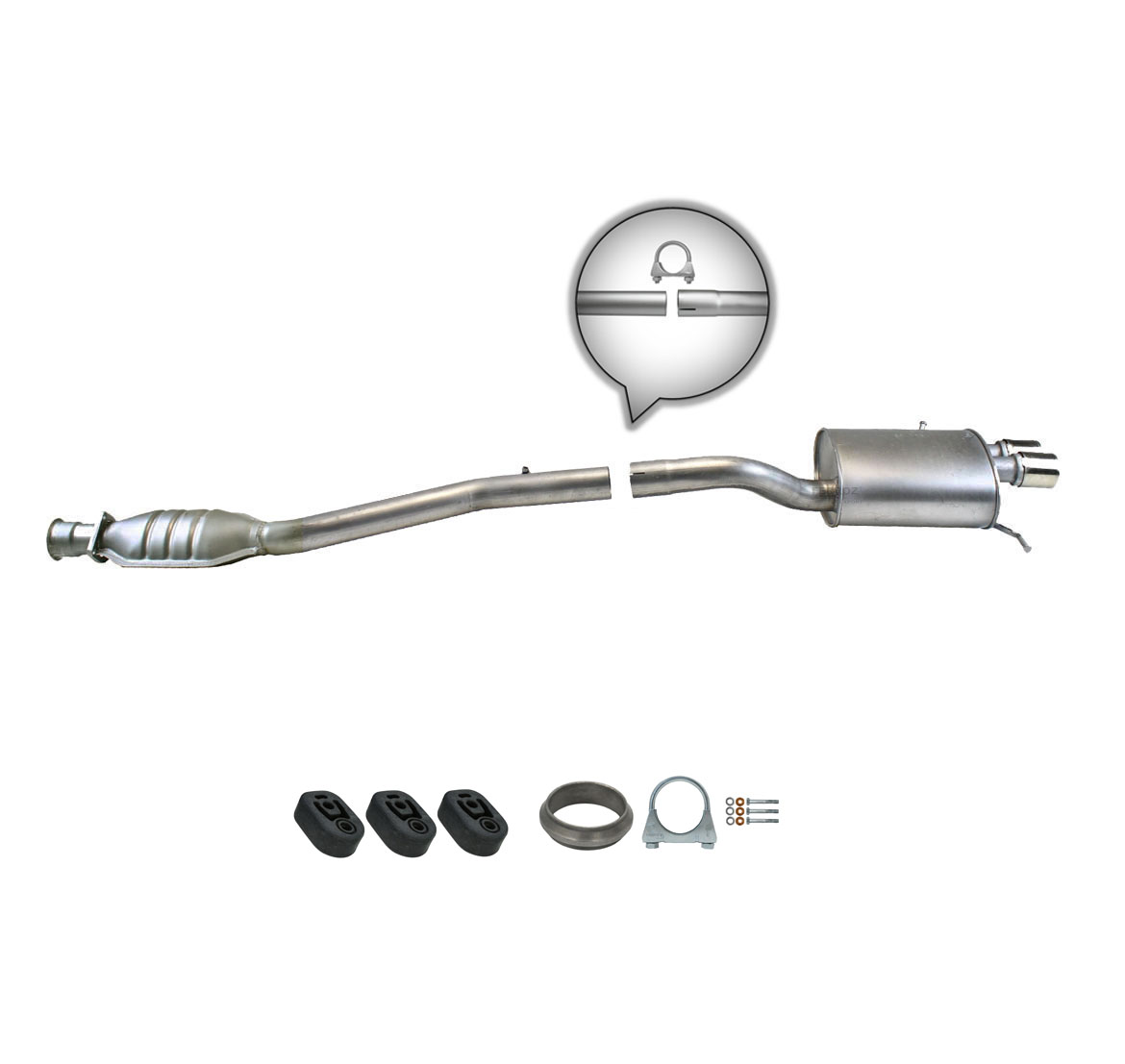 Endschalldämpfer für Mercedes C180/200/230 CL203 ab.05/2002 - Auspuff