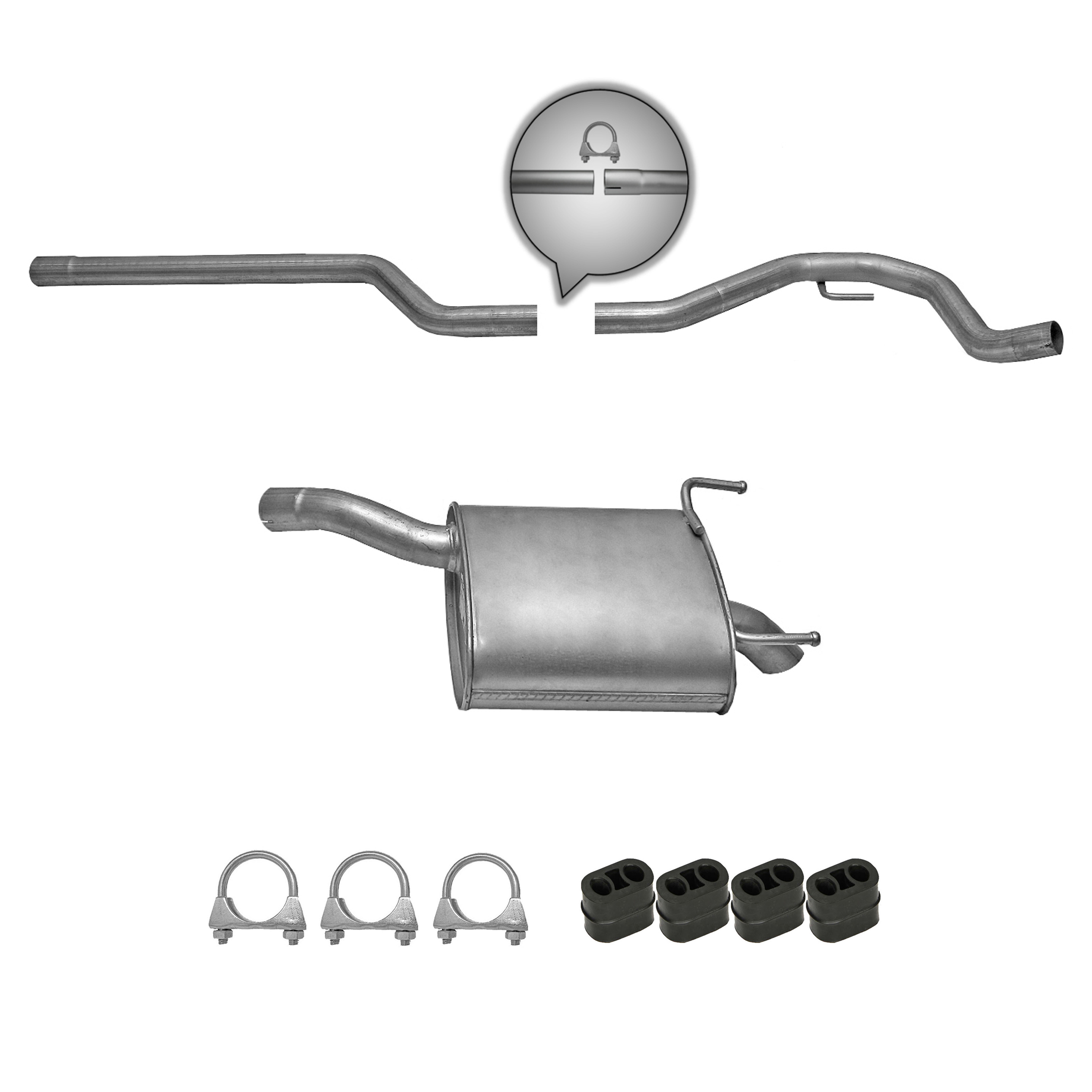 Mittelrohr + Endschalldämpfer für Fiat Croma 1.9D Multijet ab. 2005 Auspuff