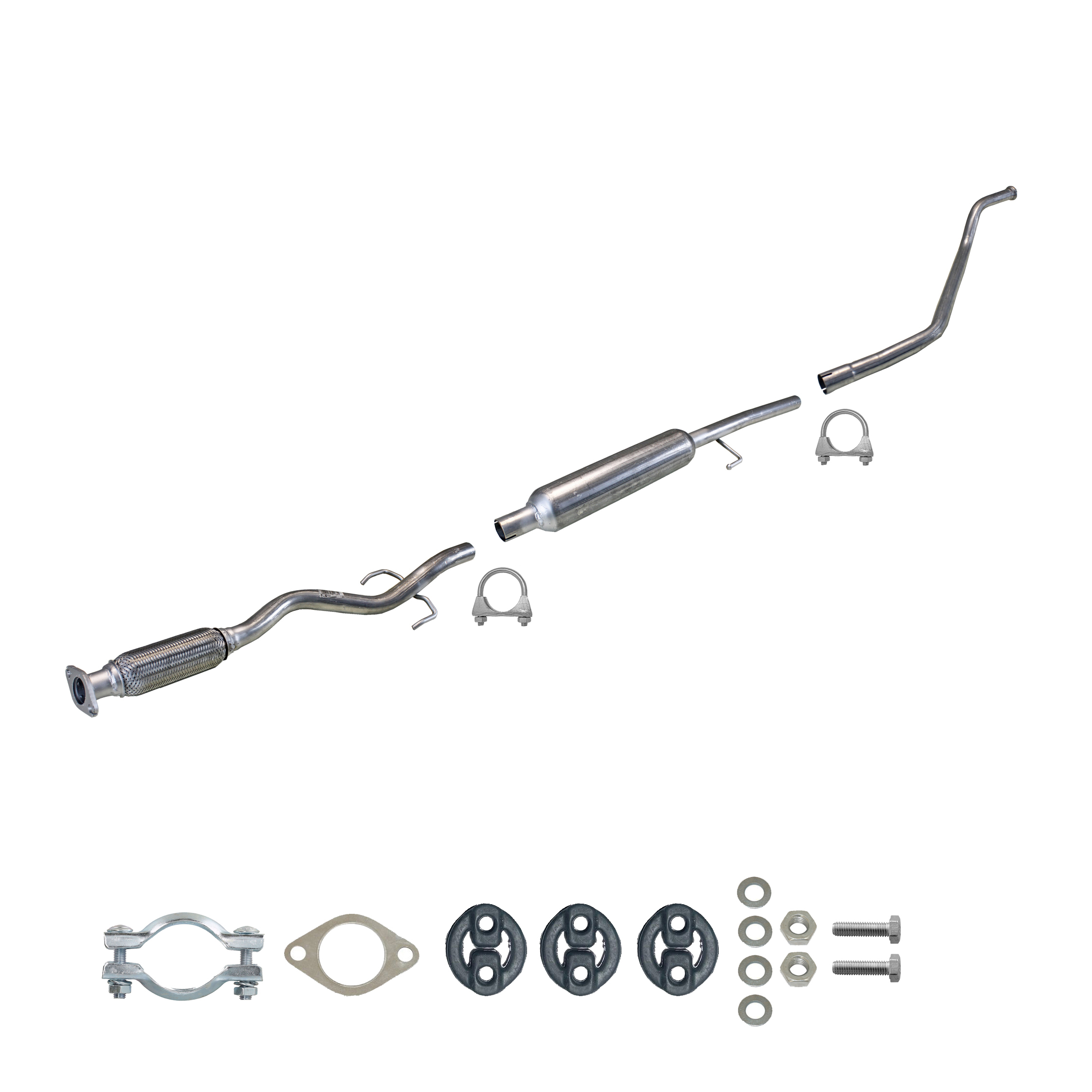 Mittelschalldämpfer für Hyundai i10 1.1i od Bj. 2007-, Auspuff, Montagesatz