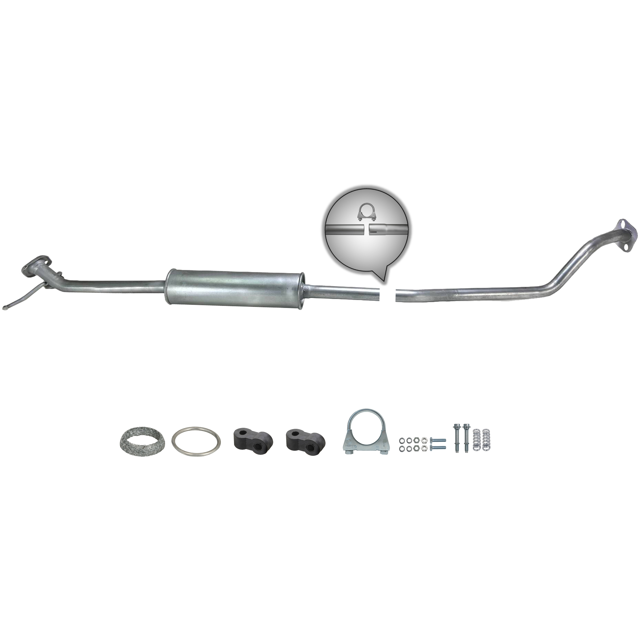 Auspuff Mittelschalldämpfer Opel Agila B 1.0 i, Suzuki Splash 1.0 i