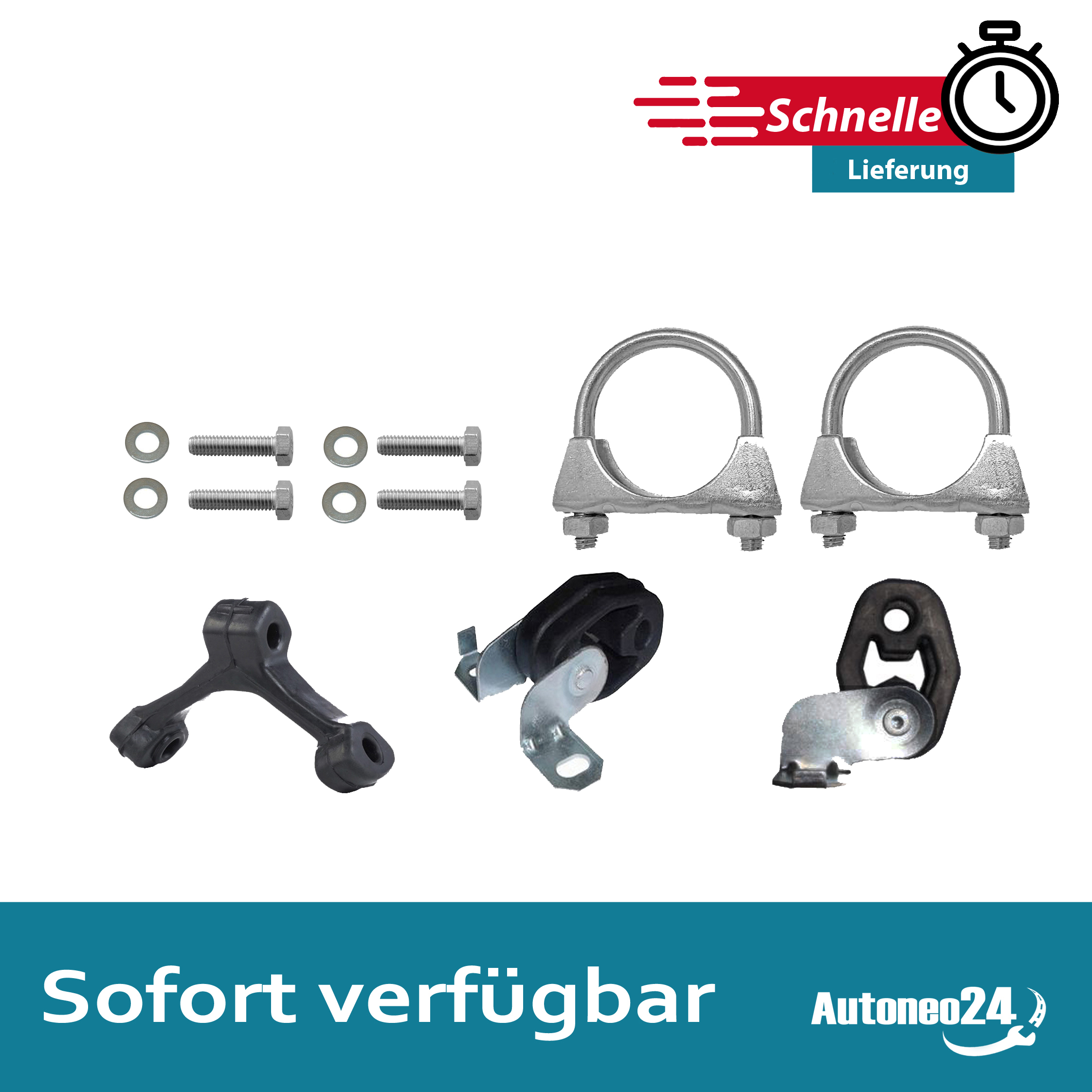 Montagesatz für Endschalldämpfer + Mittelschalldämpfer Skoda Fabia Combi 6Y5 2.0 – Bild 6