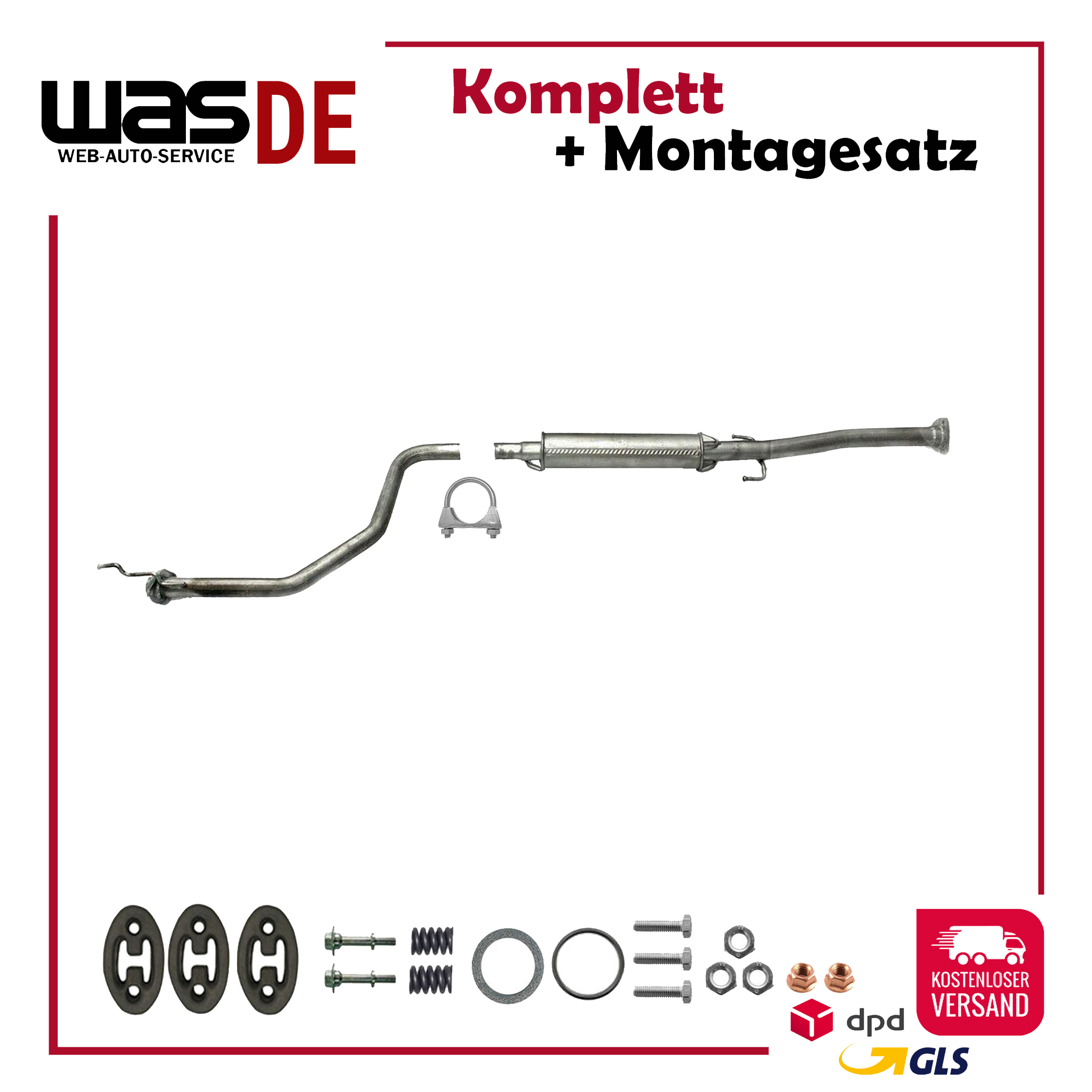Auspuff Mittelschalldämpfer Honda Civic VI Aerodeck & Fastback 1.4 1.6 +Anbaukit
