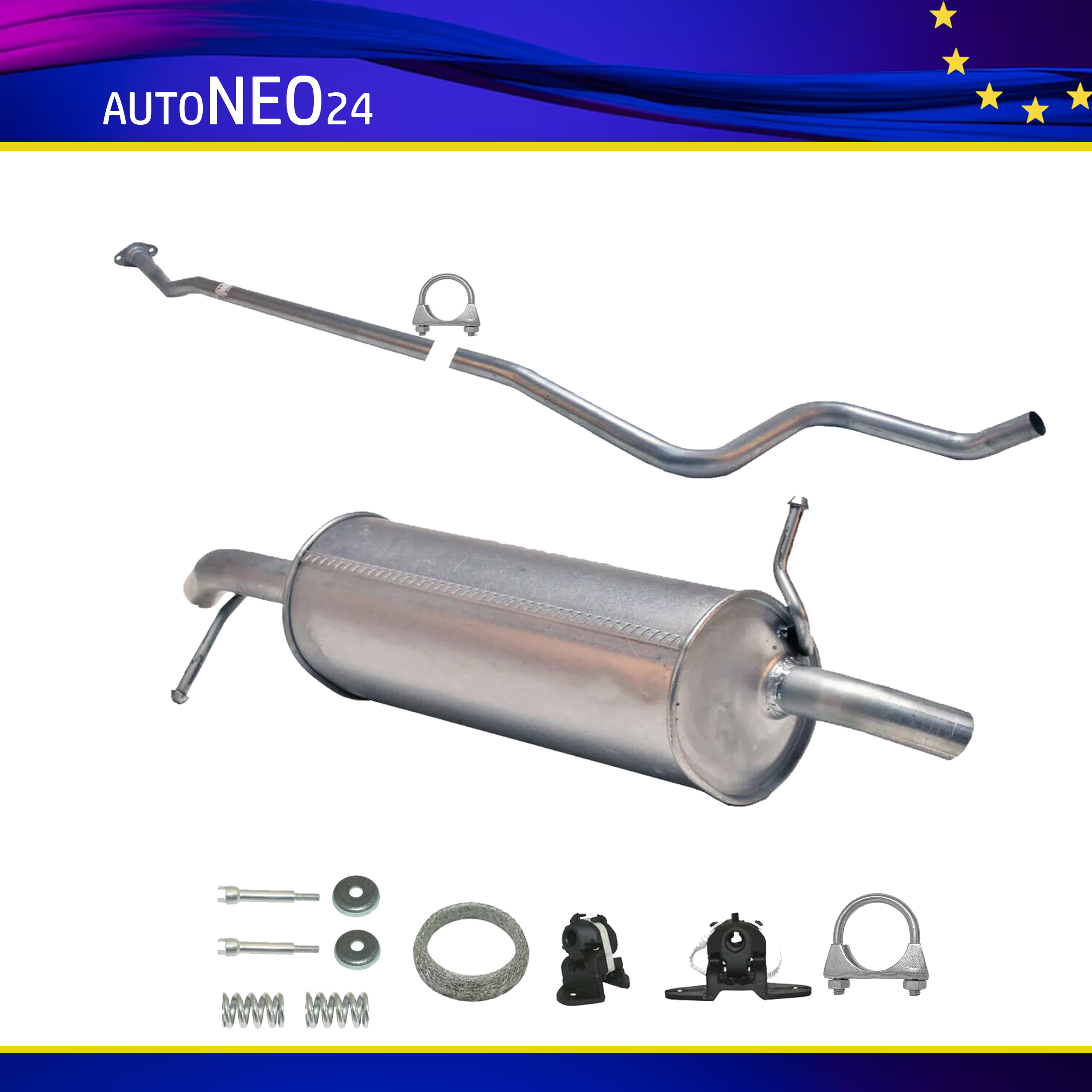 Komplette Auspuffanlage Peugeot 207, 207+, 207SW 1.4, 73PS Schrägheck, Kombi