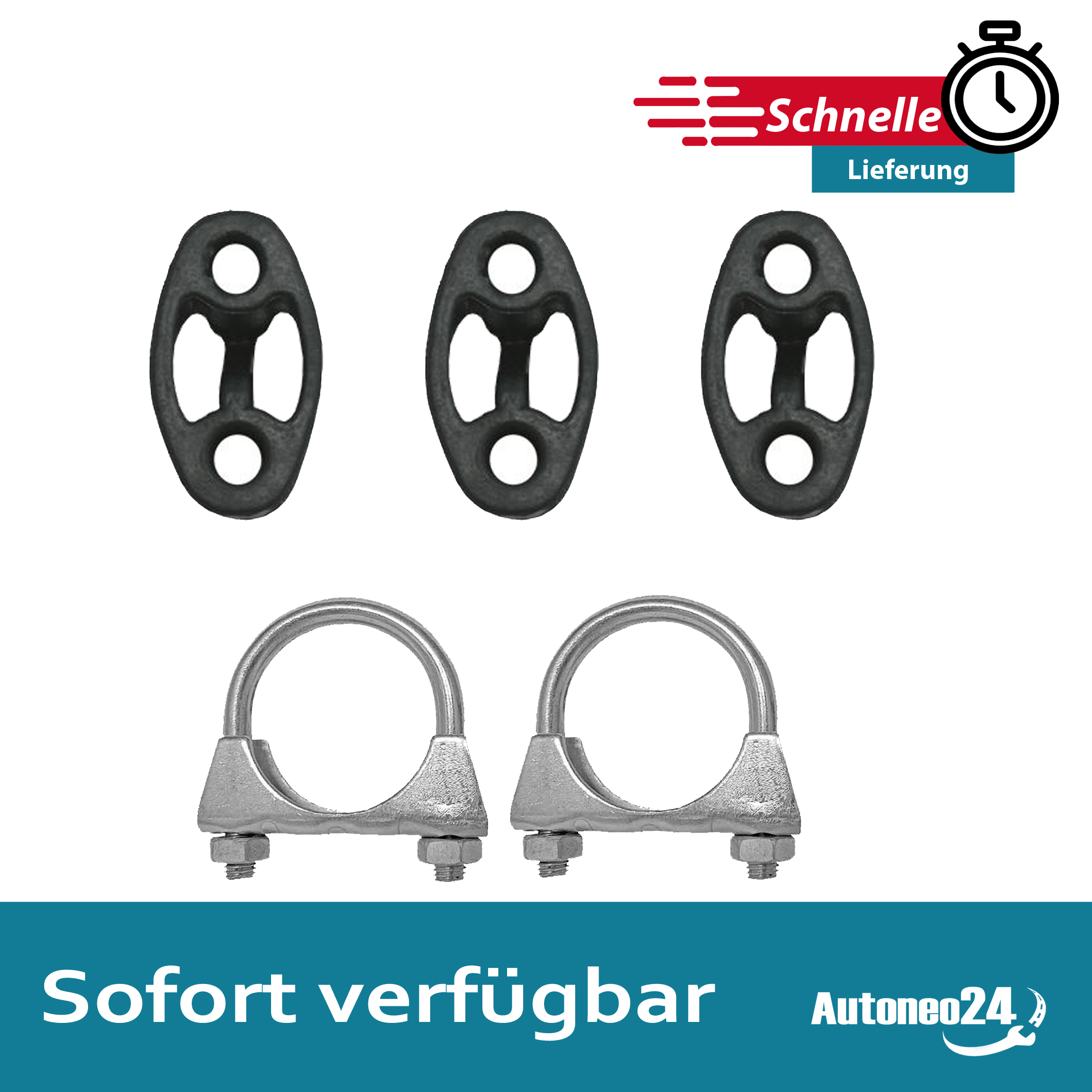 Montagesatz für Mittelschalldämpfer + Endschalldämpfer DACIA LOGAN MCV 1.4/1.6 ab. Bj. 2007 – Bild 5