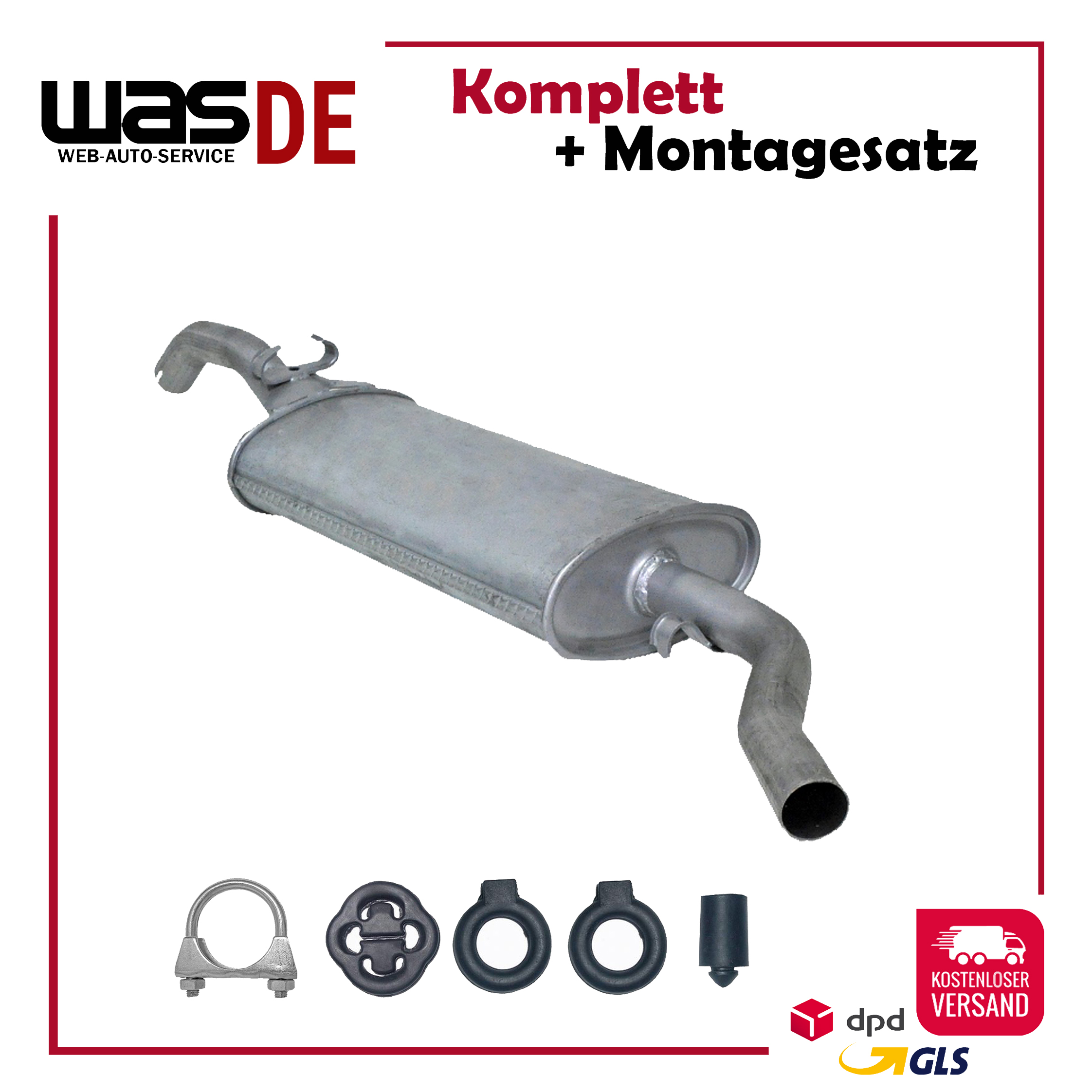 Endschalldämpfer VW Golf II 1.0 1.3 1.6i 37KW 40KW 53KW ab. 1985-, Auspuff
