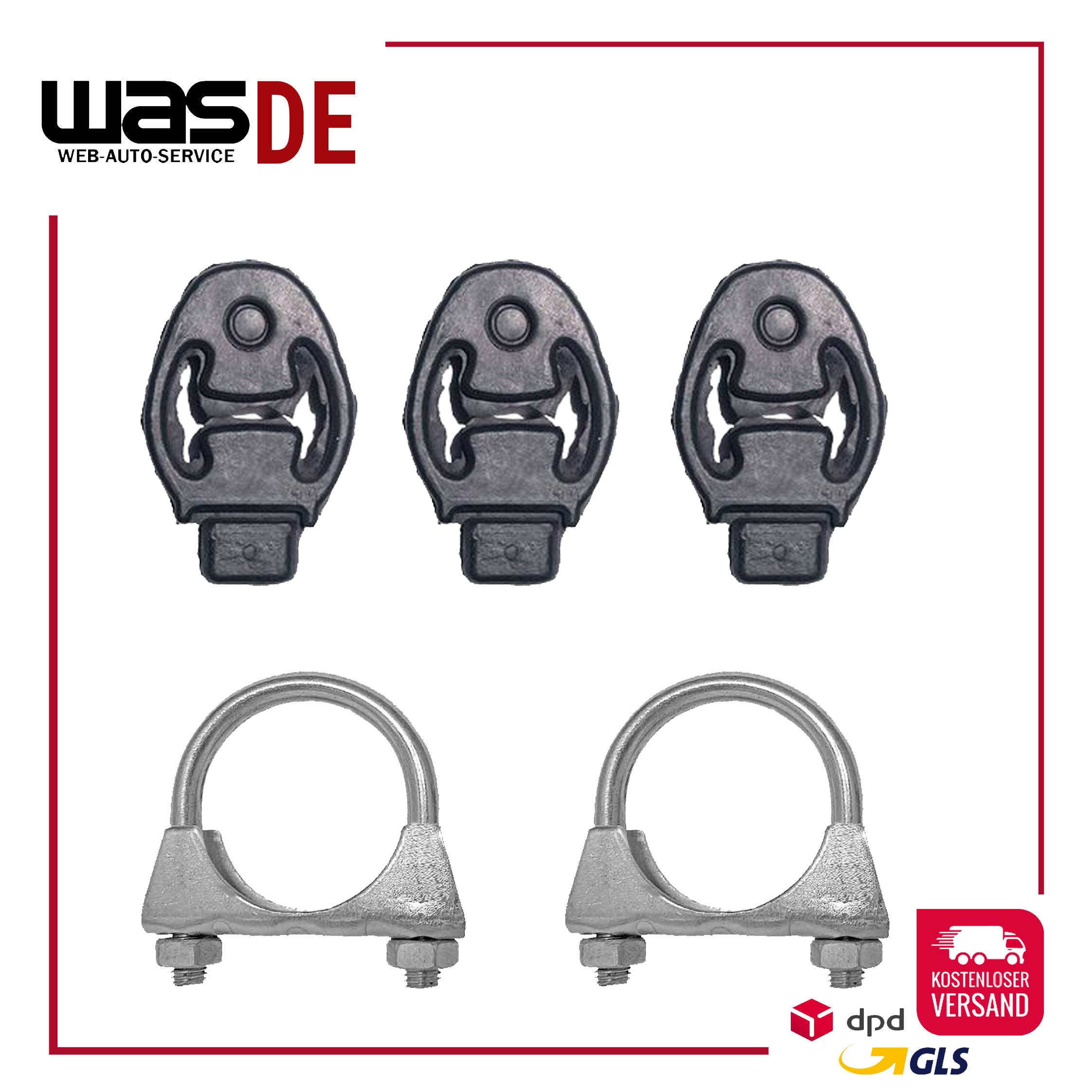 Montagesatz für Ford Focus MK2 1.4/1.6 Ti Stufenheck, Halter, Gummi, Klemme – Bild 4