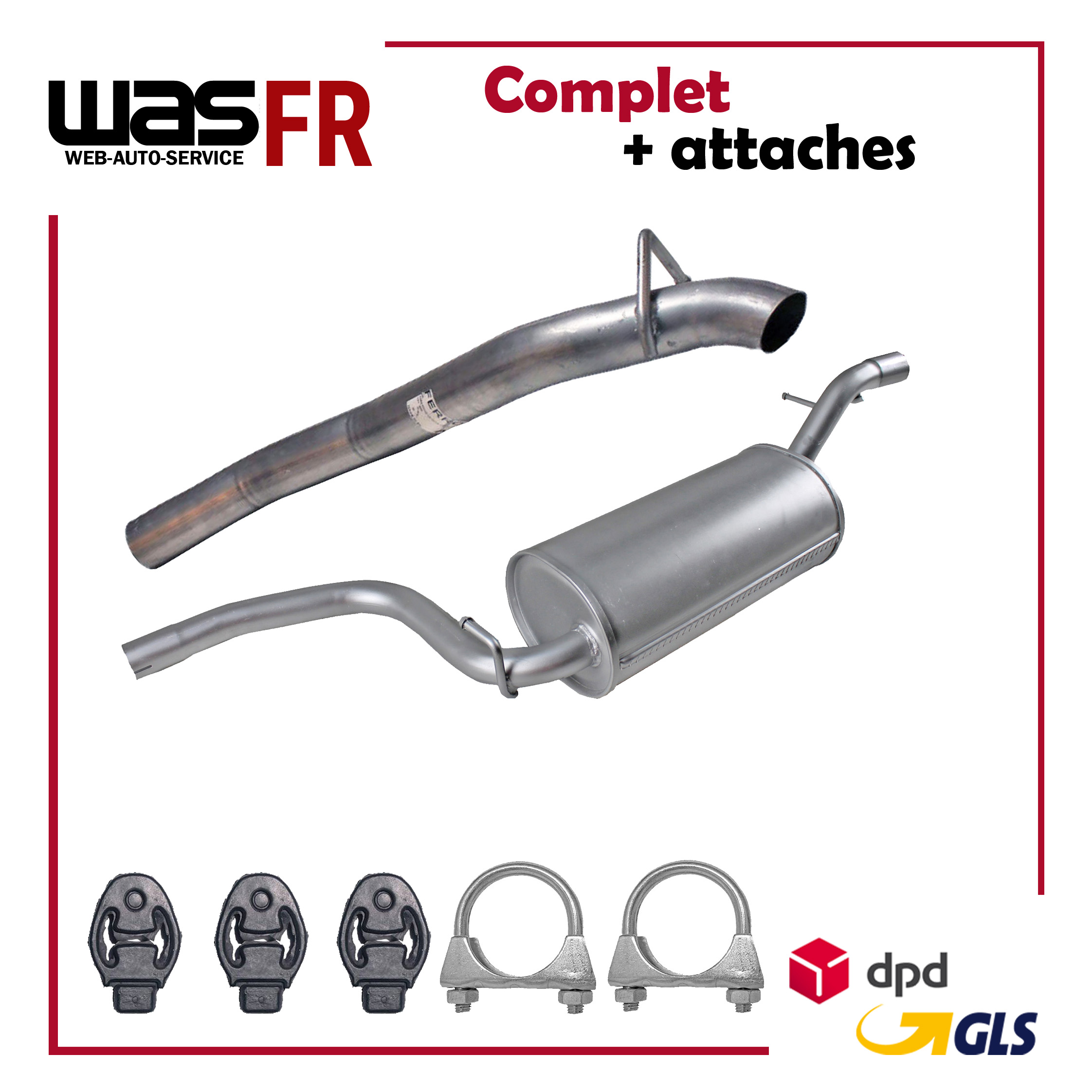 Abgasrohr + Mittelschalldämpfer für Ford Focus II 2004-2011 1.6 100 PS Auspuff