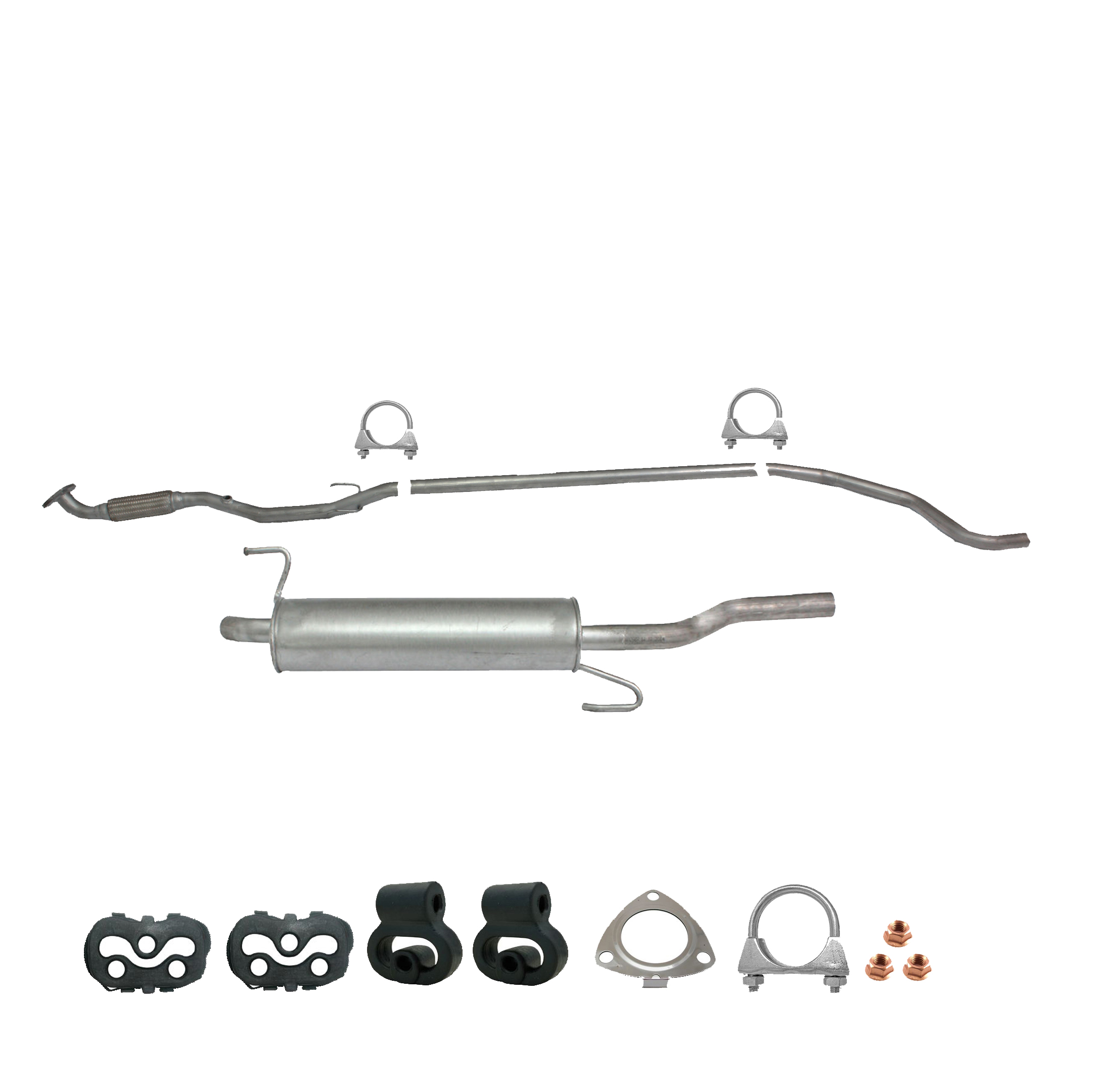 Komplette Auspuffanlage Opel Corsa D 1.2 2005-2014 Auspuff + Montagesatz