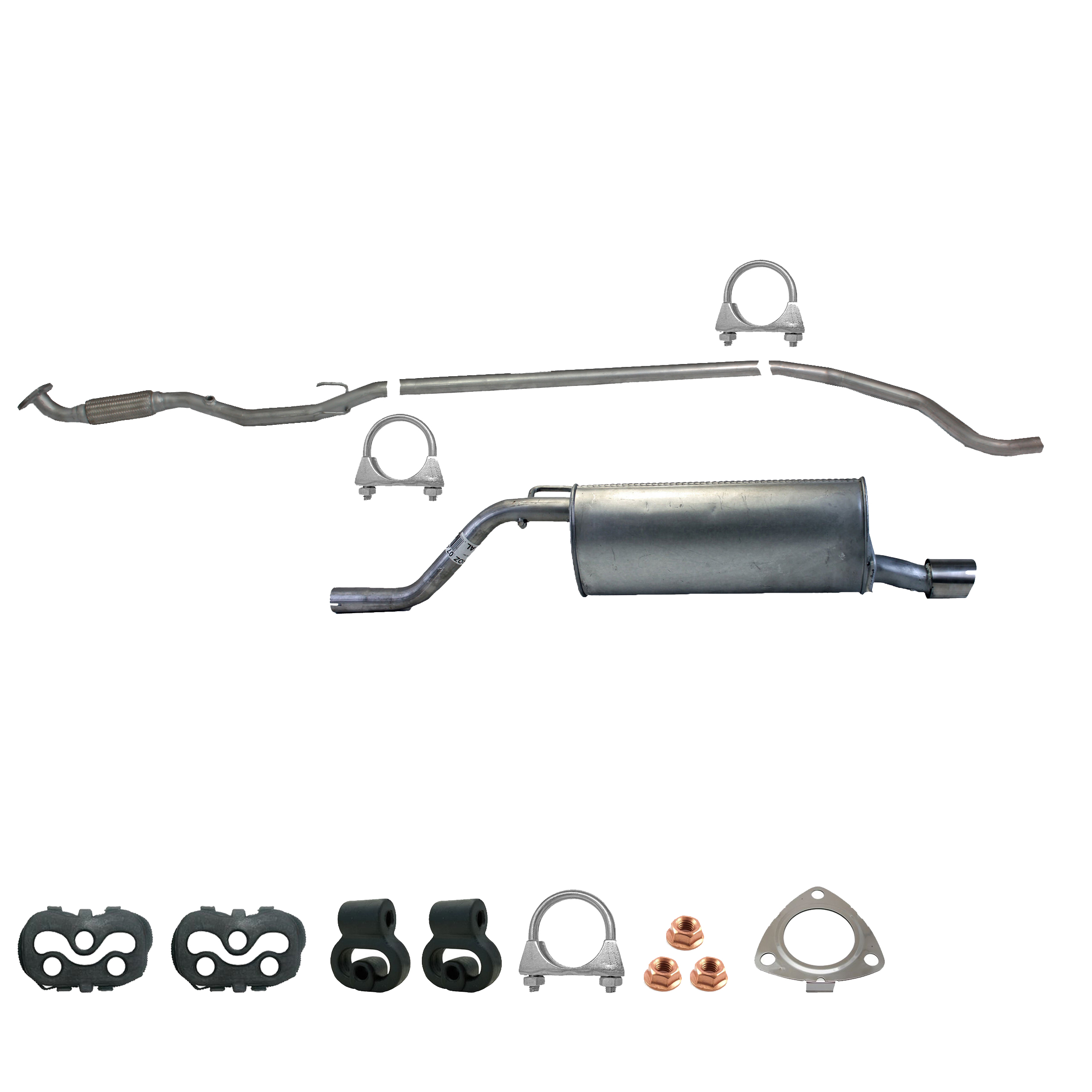 Komplette Auspuffanlage Opel Corsa D 1.2i 80PS ab. Bj. 2005 Endtopf SPORT