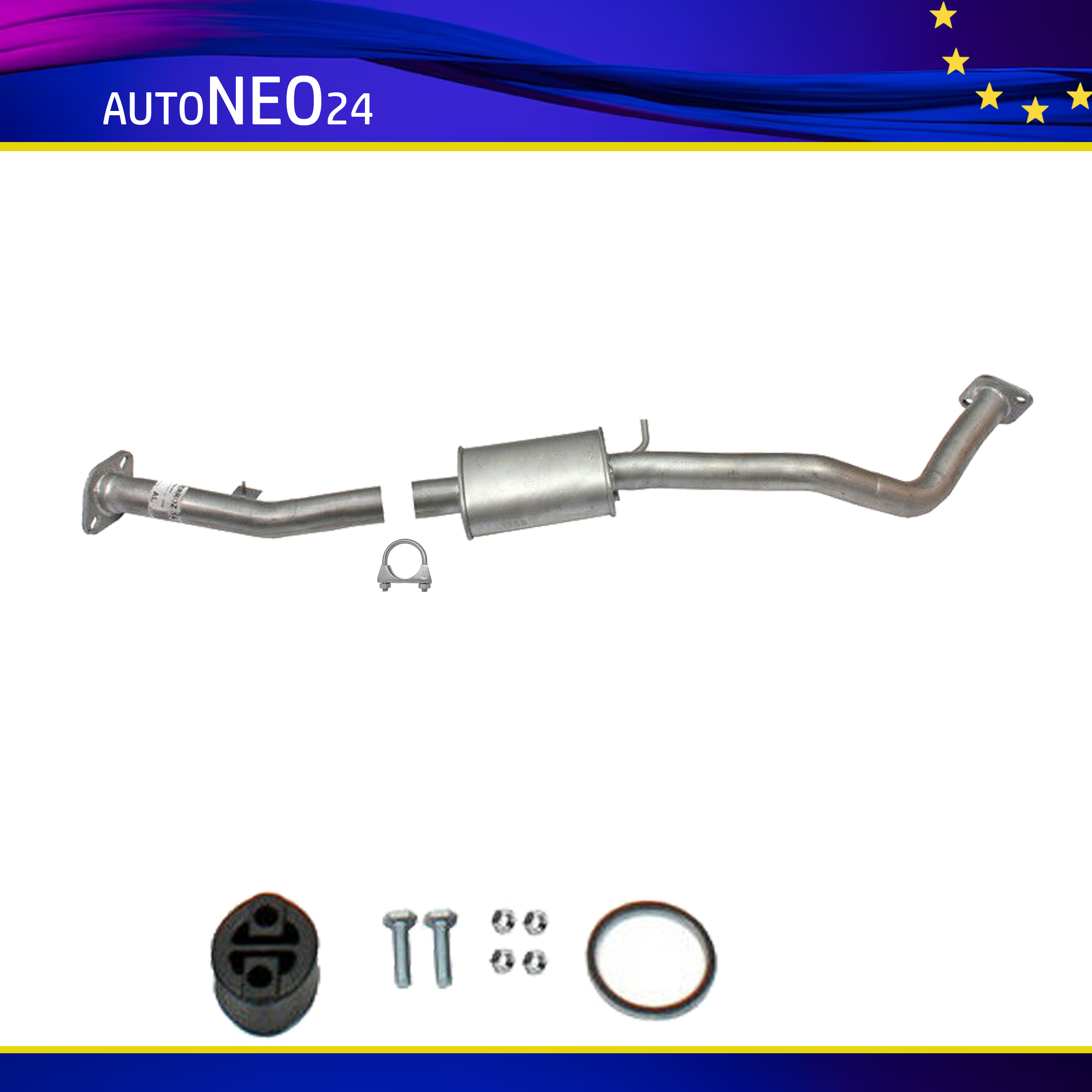 Auspuff Mittelschalldämpfer Mazda MX-5 II (NB) 1.6 16V & 1.8 16V inkl. Anbaukit