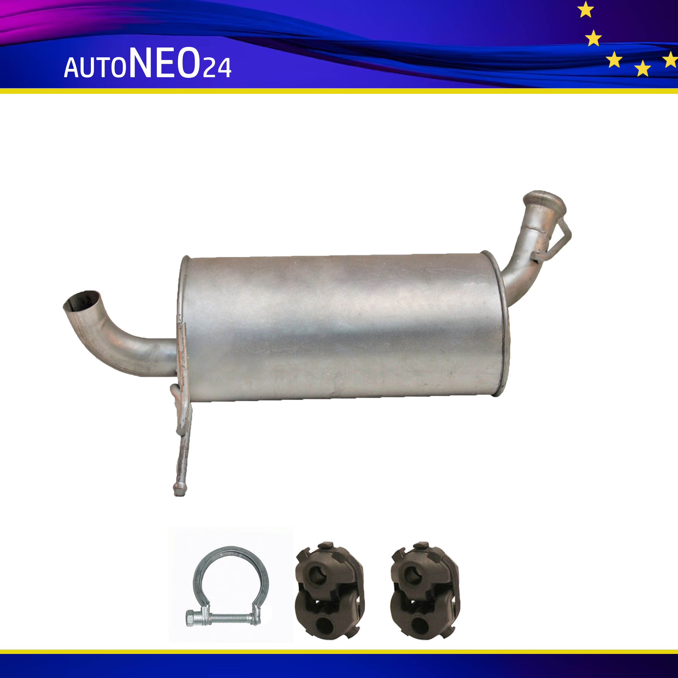 Auspuff Endschalldämpfer Peugeot 407 Stufenheck, Kombi SW 2.0 mit Montagesatz