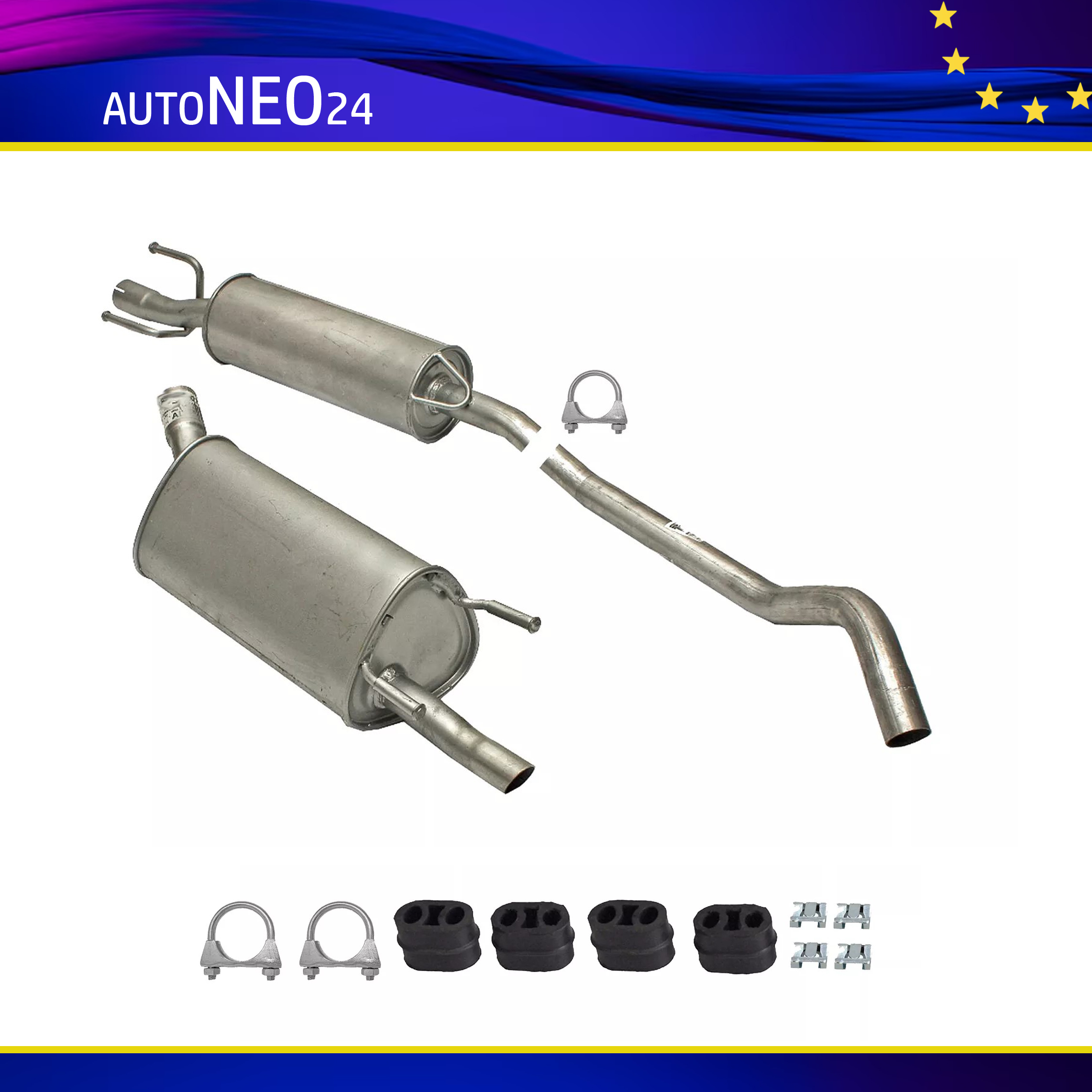 Auspuffanlage Auspuff ab Kat Opel Corsa B 1.2, 1.4, 1.5 D, 1.5 TD & 1.7 D