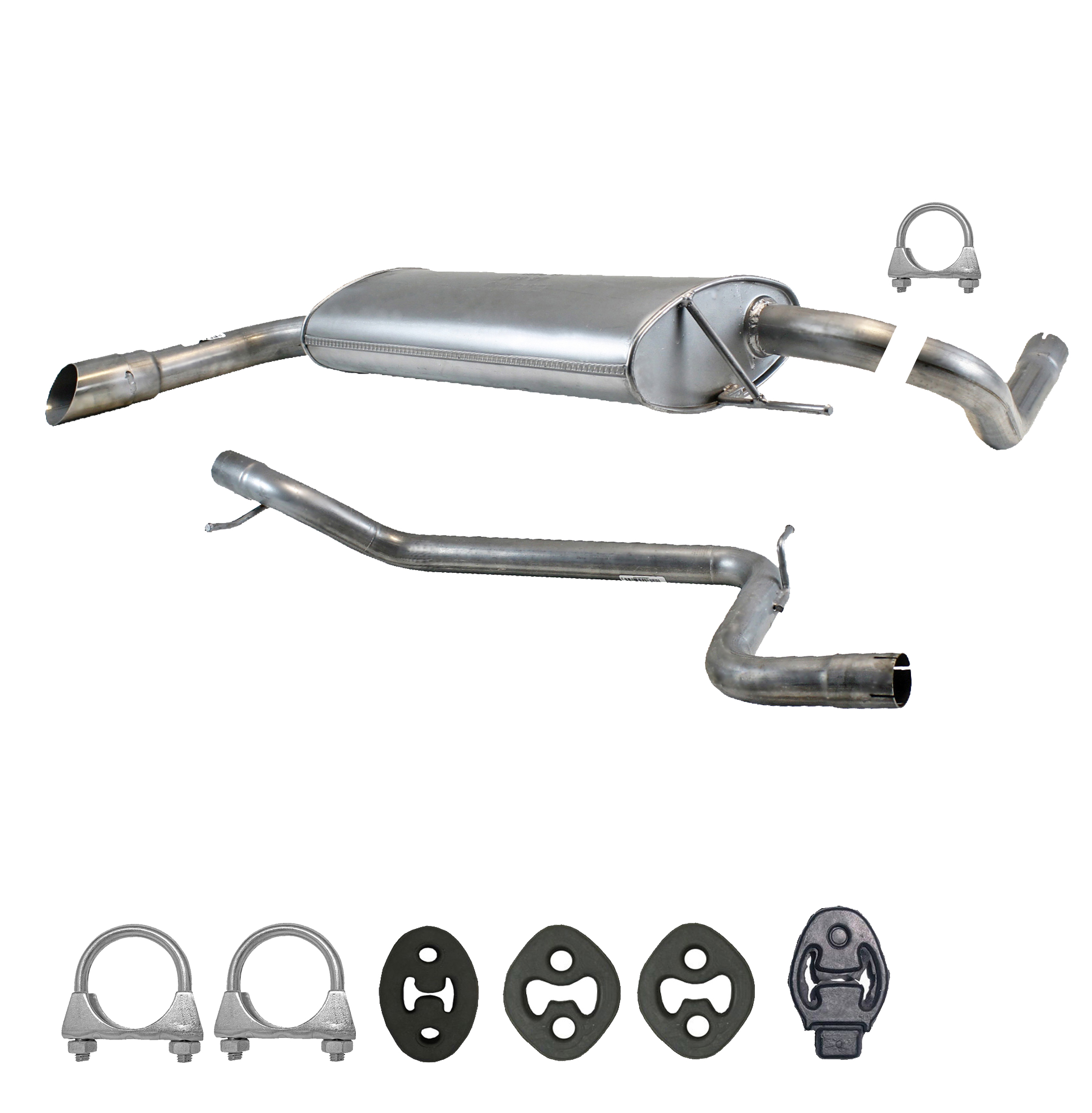 Endschalldämpfer + Mittelrohr für Ford Focus MK3 1.6 Kombi ab.Bj.2011, Auspuff