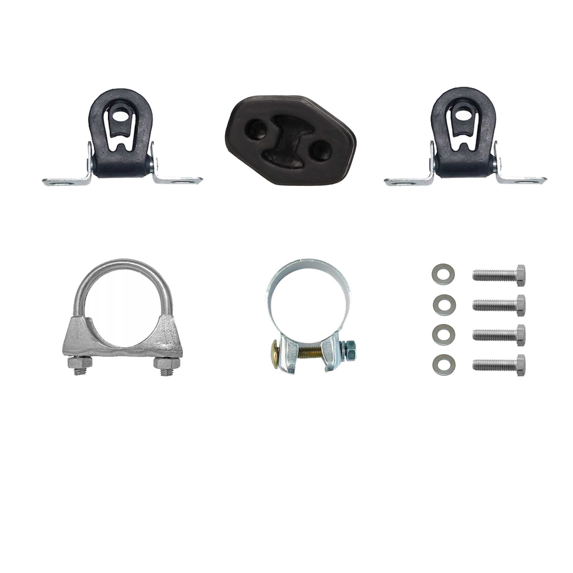 Montagesatz für Endschalldämpfer +Mittelschalldämpfer VW Polo 6N_2 1.4 16V 1999-