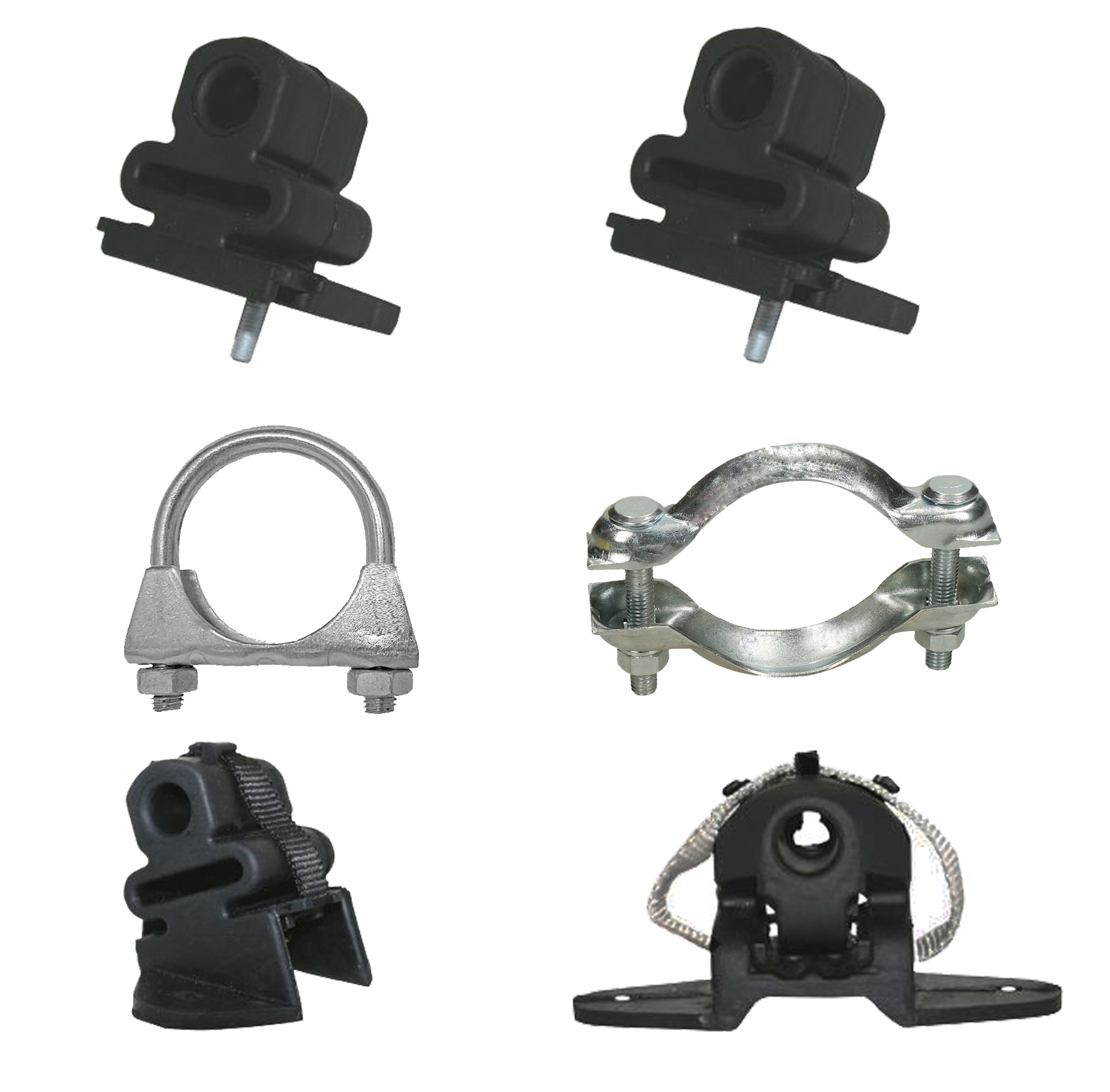Montagesatz für Endschalldämpfer + Mittelschalldämpfer PEUGEOT 207 & Citroen C3