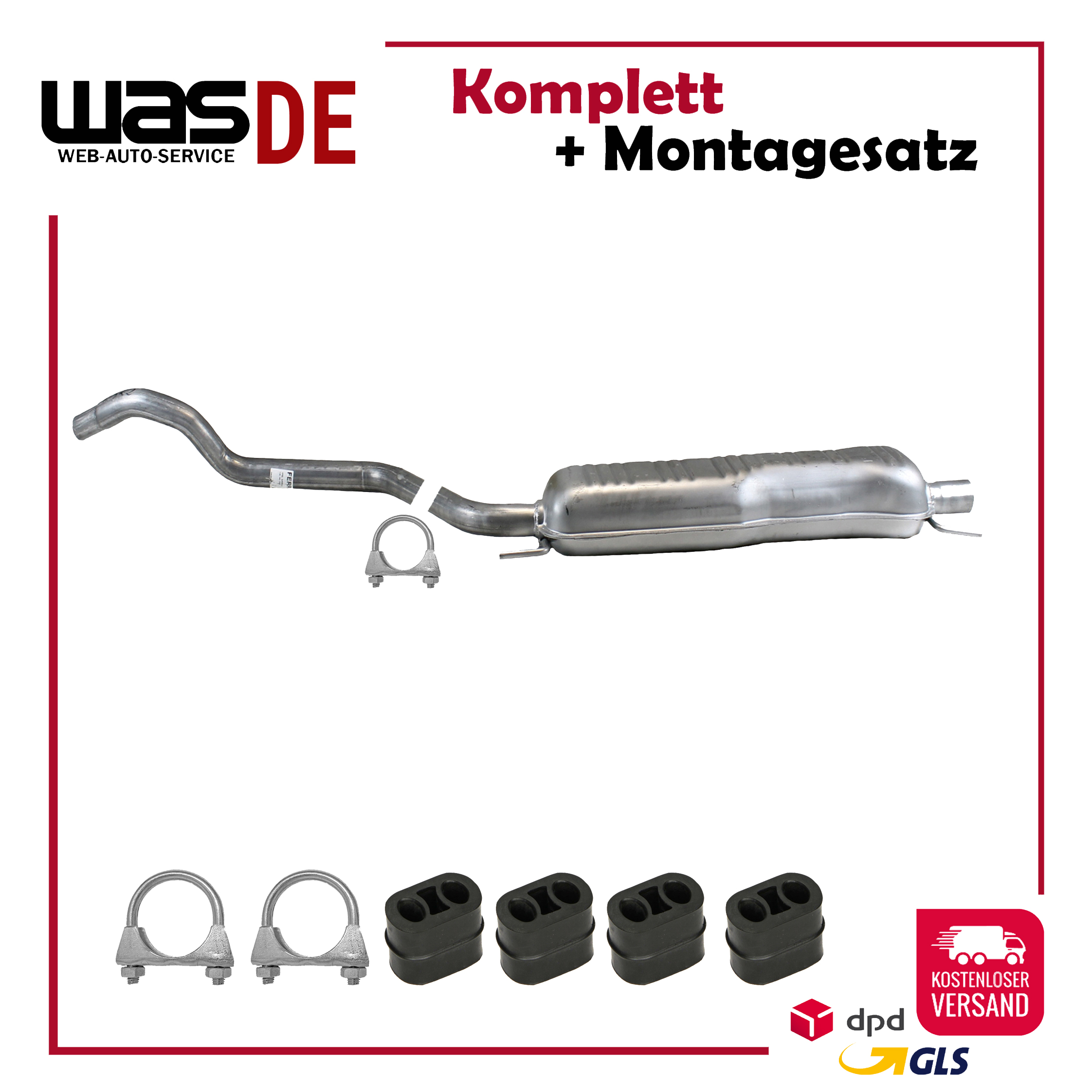Mittelschalldämpfer für Opel Zafira A, B 1.6 & ab. 2003 Auspuff
