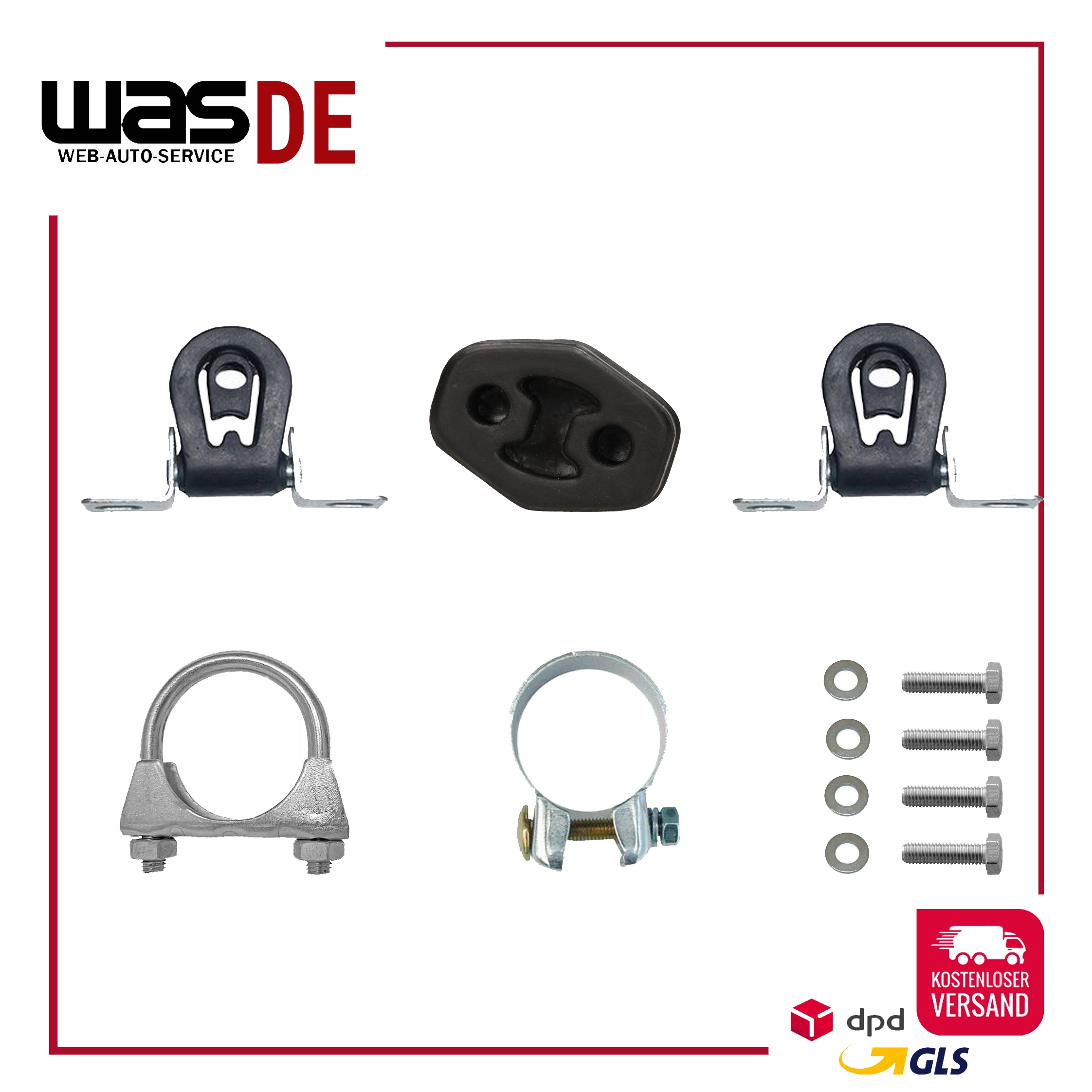 Montagesatz für Endschalldämpfer +Mittelschalldämpfer VW Polo 6N_2 1.4 16V 1999- – Bild 5
