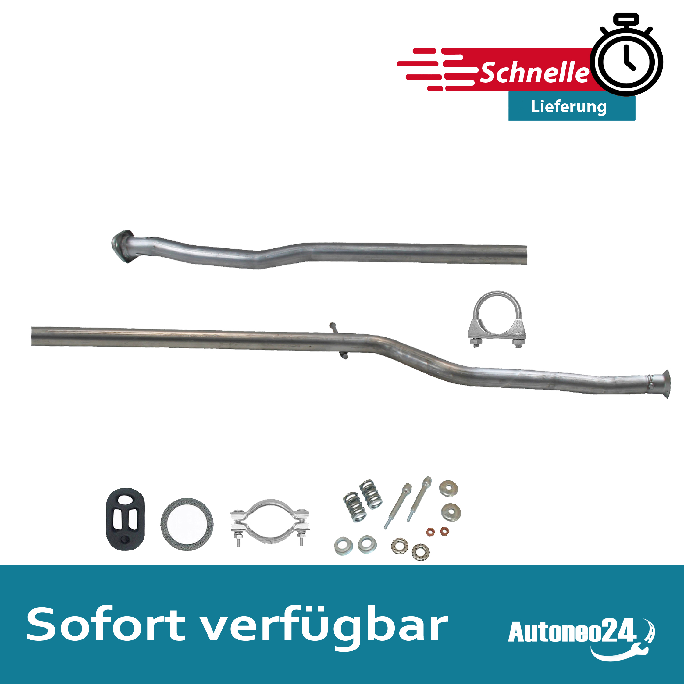 Abgasrohr für CITROEN Saxo & PEUGEOT 106 1.1i / 1.4i ab. 2000- Reparaturrohr – Bild 6