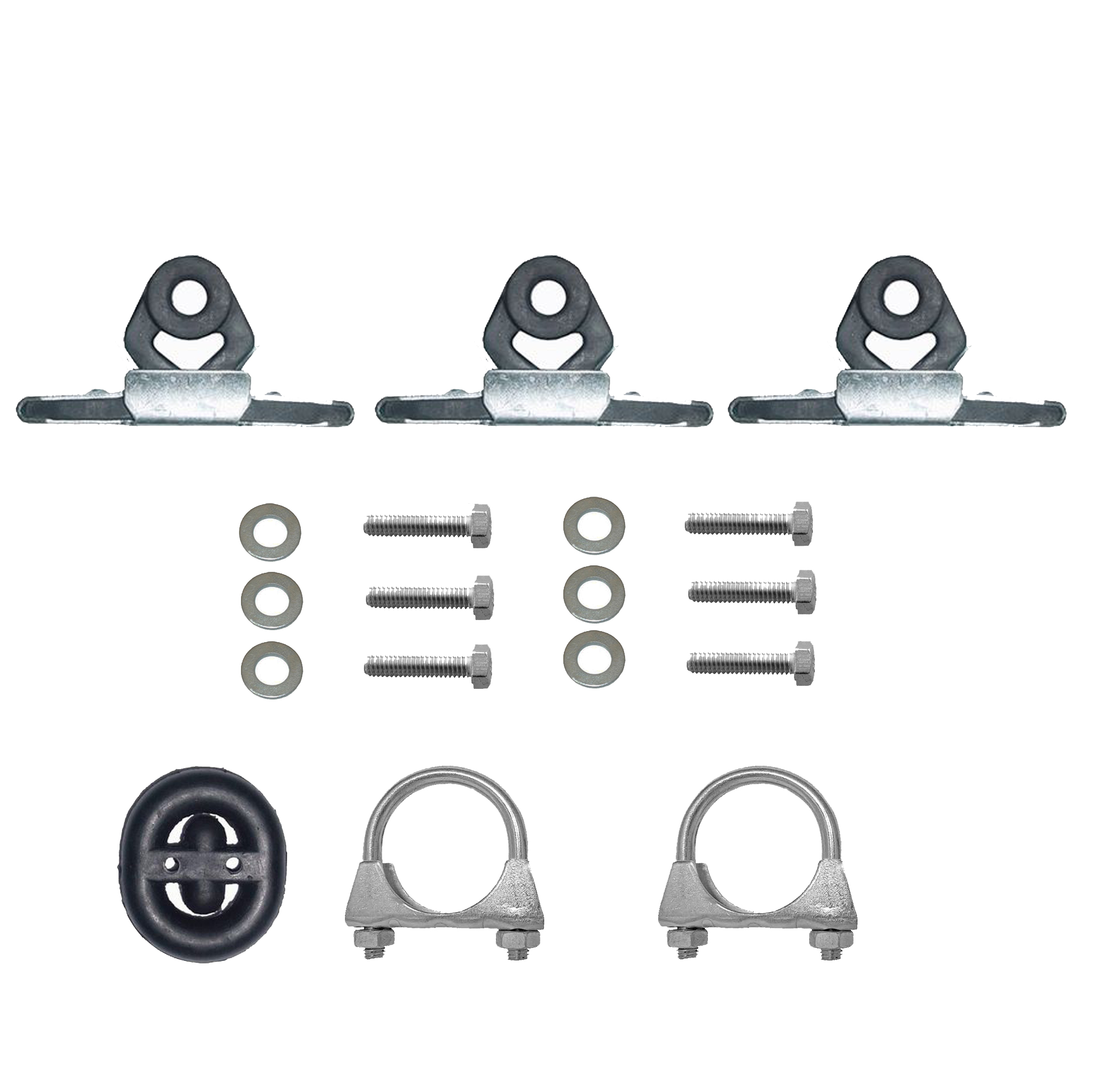 Montagesatz für Endschalldämpfer + Mittelschalldämpfer VW Transporter T4 1996-