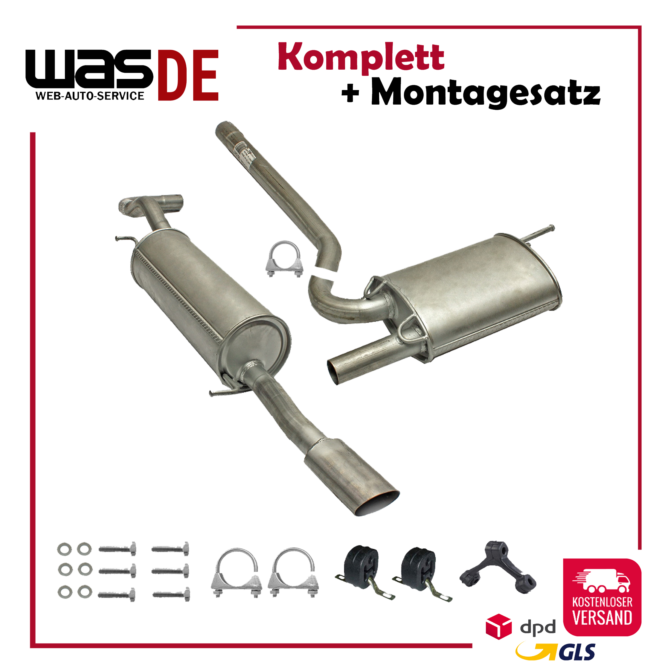 Auspuff Audi A4 B5 1.6 Stufenheck Avant 1995-2001 Auspuffanlage Komplett – Bild 5